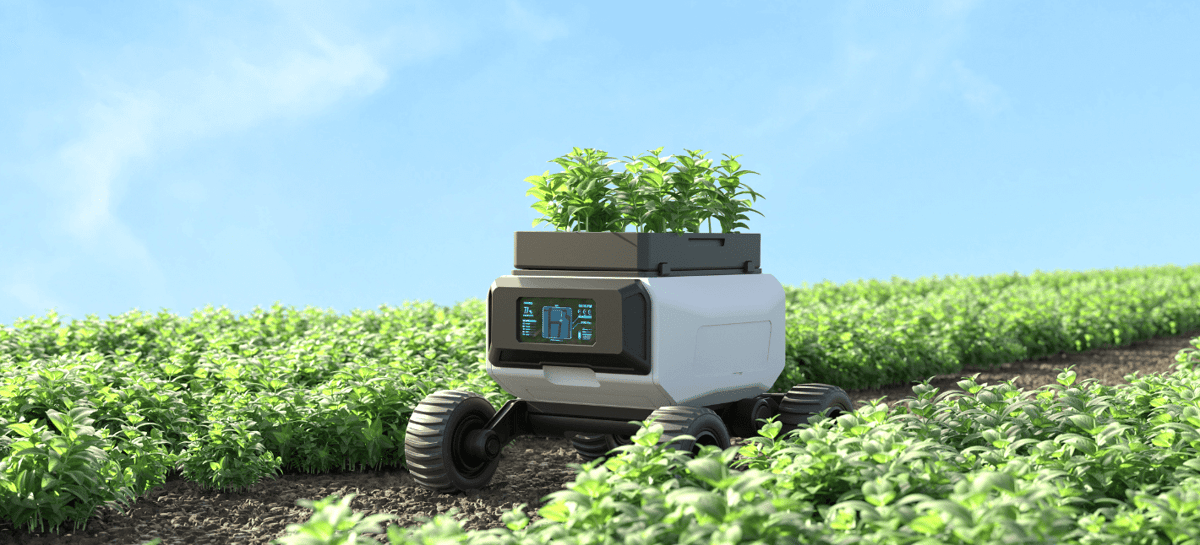 Close-up of various IoT sensors used in smart farming.