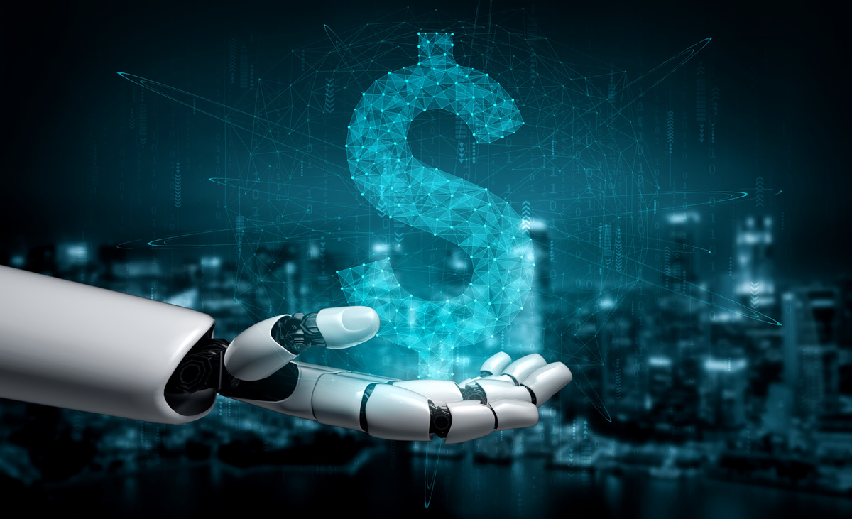 AI-driven financial analytics dashboard showing predictive insights.