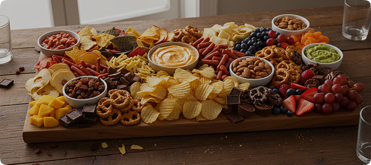 a tray of snacks on a table