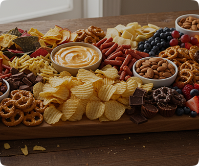 a tray of snacks on a table