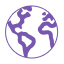 a purple globe on a black background