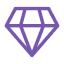 a purple diamond on a black background