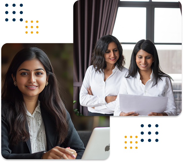 a collage of women in business attire