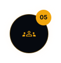 a group of people sitting in a circle on a black background