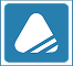 a blue square with a triangle in the middle