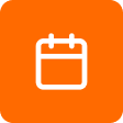 a calendar icon on an orange background