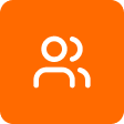 an orange icon with a person on it