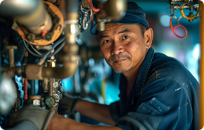 a man working on a pipe