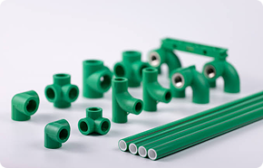 green plastic pipe fittings