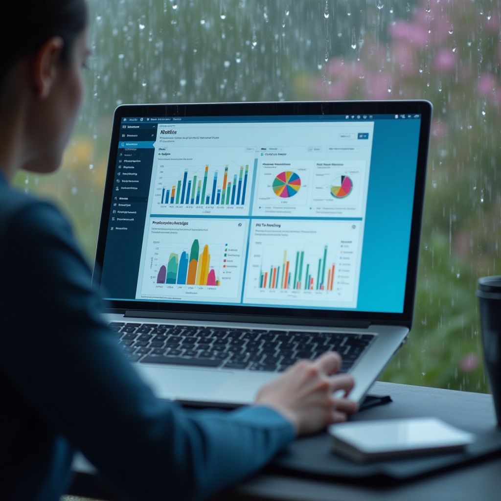 Data visualization of predictive HR analytics, forecasting employee trends and workforce needs.