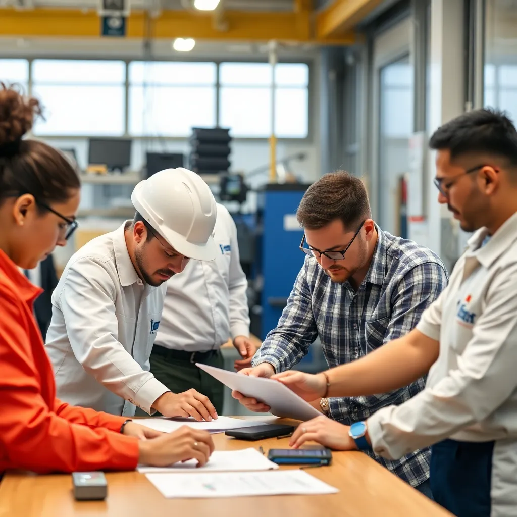 Engineers collaborating